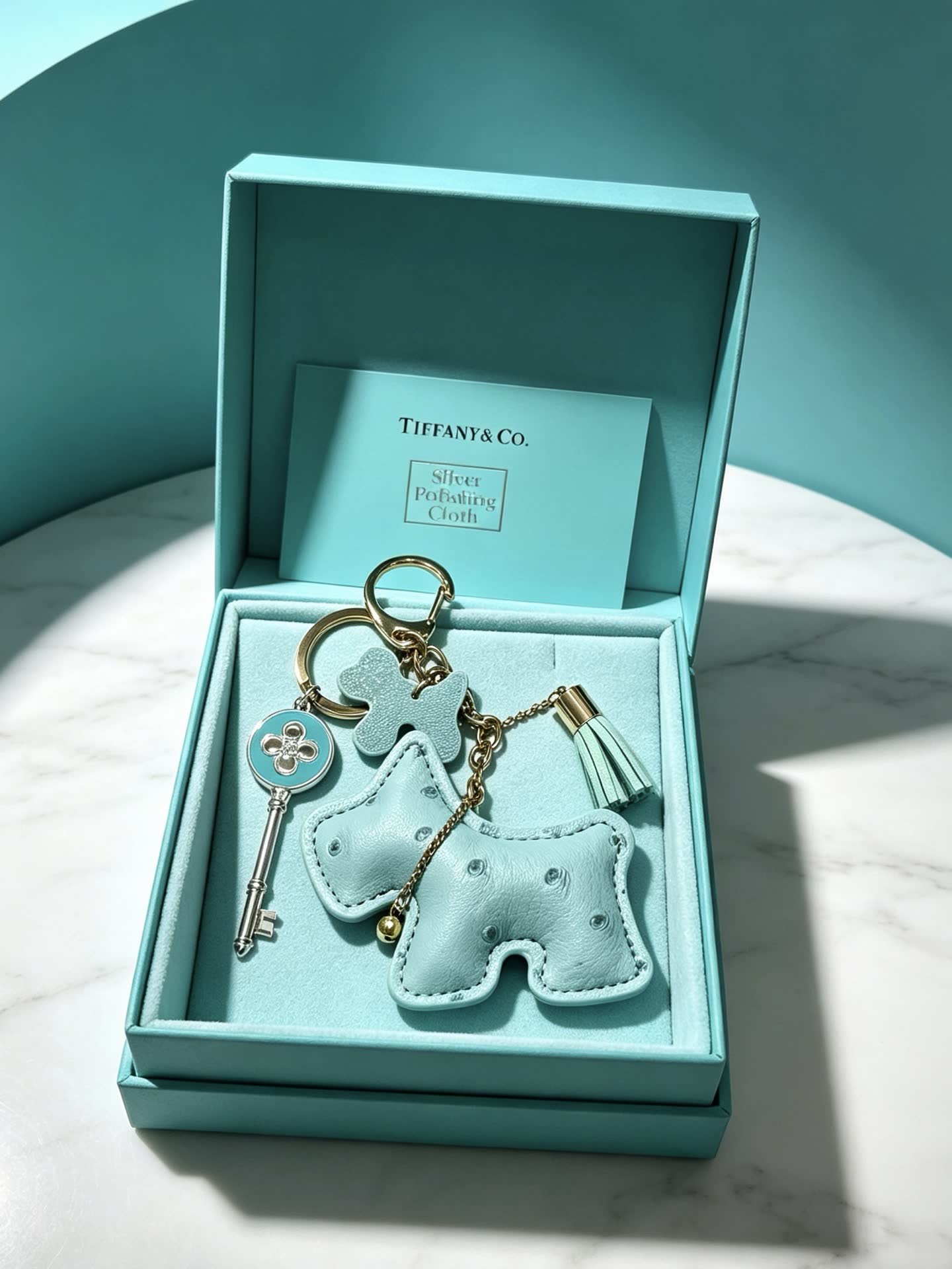 Tiffany & Co. Blue Dog Keychain